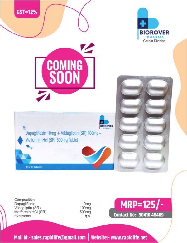 DAPAGLIFLOZIN ,VILDAGLIPTIN &  METFORMIN TAB