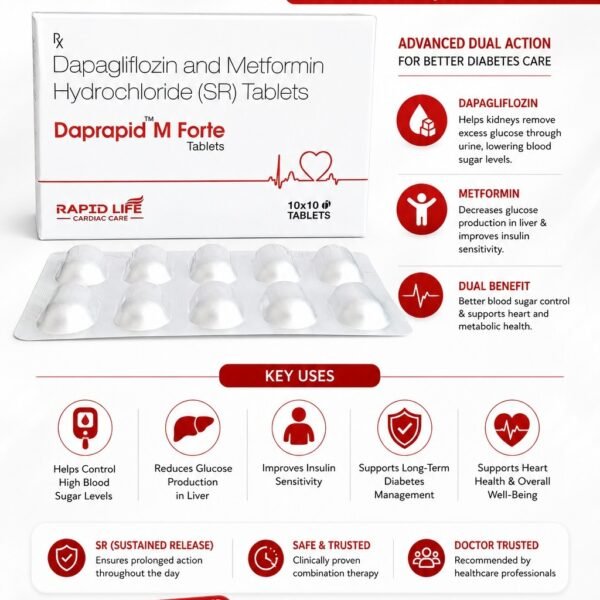 Dapagliflozin and Metformin Hydrochloride SR Tablets – Daprapid M Forte