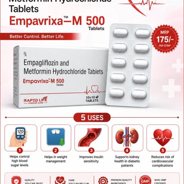 Empagliflozin and Metformin Hydrochloride Tablets – Empavrixa-M 500