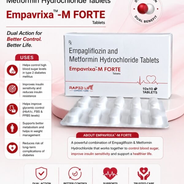 Empagliflozin and Metformin Hydrochloride Tablets – Empavrixa-M Forte