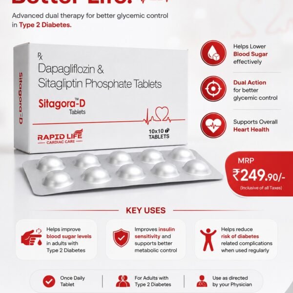 SITAGORA-D | Dapagliflozin + Sitagliptin Tablets | Rapid Life Drugs